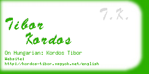 tibor kordos business card